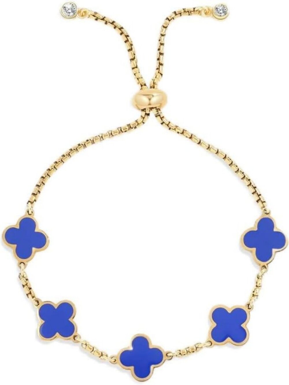 Chic Clover Enamel Bracelet for Women, 18K Gold Plated Fashion Jewelry